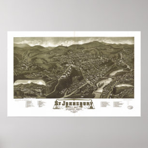 St Johnsbury Vermont 1884 Antique Panoramic Map Poster