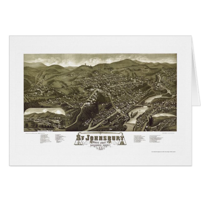 St. Johnsbury, VT Panoramic Map - 1884 (Front Horizontal)