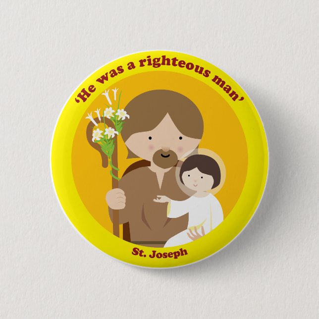 St. Joseph 6 Cm Round Badge (Front)