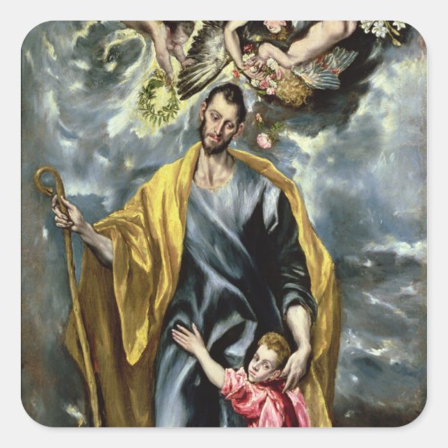 St. Joseph and the Christ Child, 1597-99 Square Sticker (Front)
