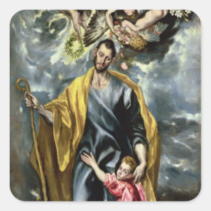 St. Joseph and the Christ Child, 1597-99 Square Sticker