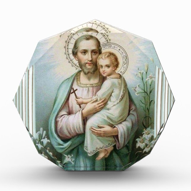 St. Joseph Baby Jesus Father Photo Block (Front)