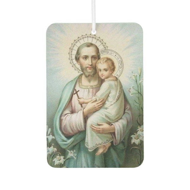 St. Joseph Baby Jesus  Lily Car Air Freshener (Front)