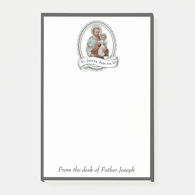 St. Joseph Baby Jesus Traditional Catholic Post-it Notes (Front)