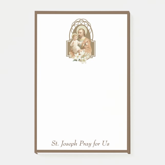 St. Joseph Baby Jesus Traditional Catholic Post-it Notes (Front)