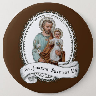 St. Joseph & Child Jesus 6 Cm Round Badge