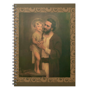 St. Joseph & Child Jesus Decorative Gold Notebook