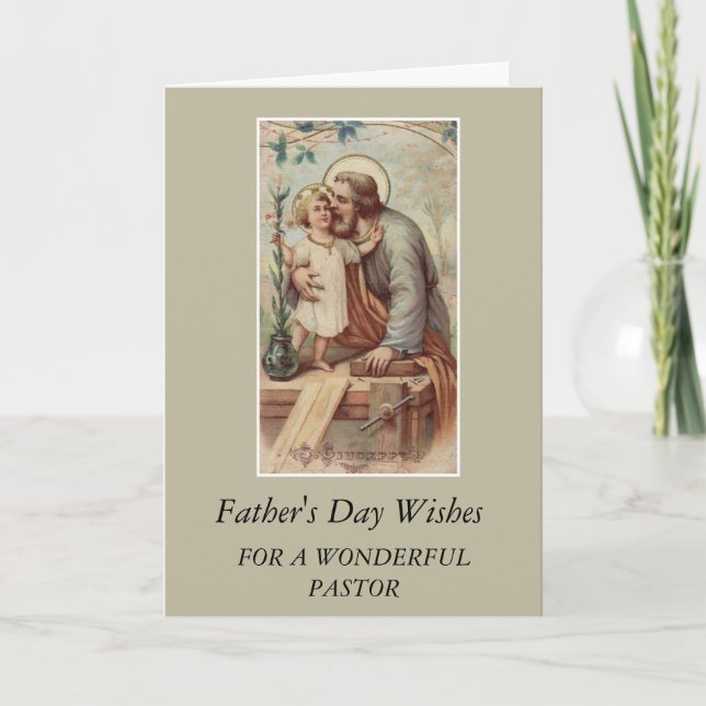 St. Joseph & Child Jesus Father's Day PASTOR Card (Front)
