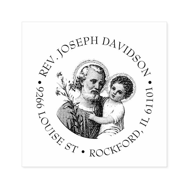 ST. JOSEPH CHILD JESUS RELIGIOUS ADDRESS RUBBER STAMP (Imprint)