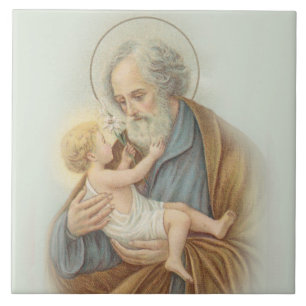 St. Joseph Child Jesus Traditional Catholic Tile