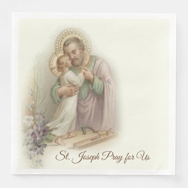 St. Joseph Day Child Jesus Feast Day Napkin (Front)