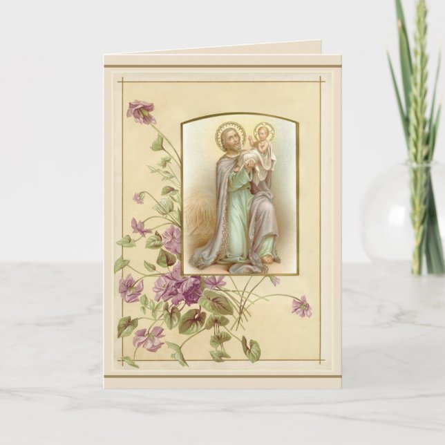 St. Joseph Day Child Jesus  Religious Vintage Card (Front)