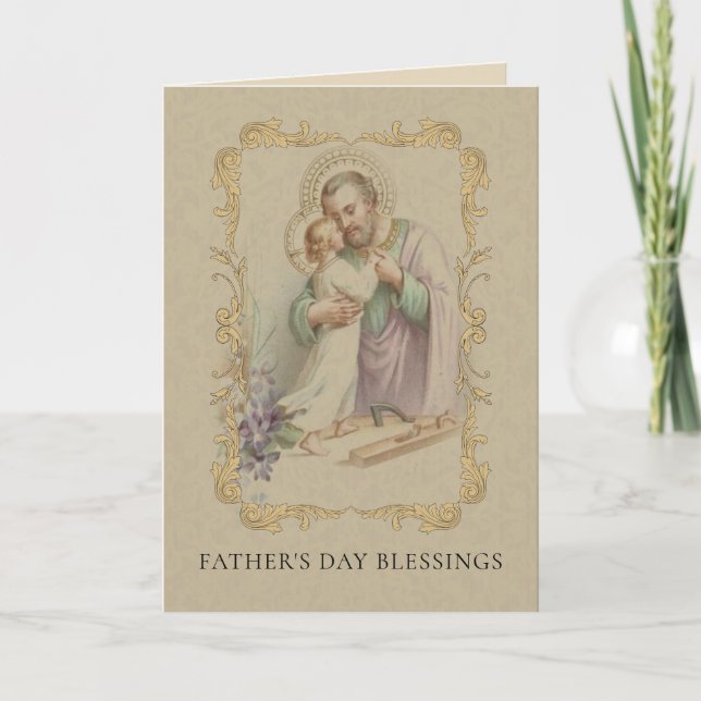 St. Joseph Father Jesus Traditional Saint Card (Front)