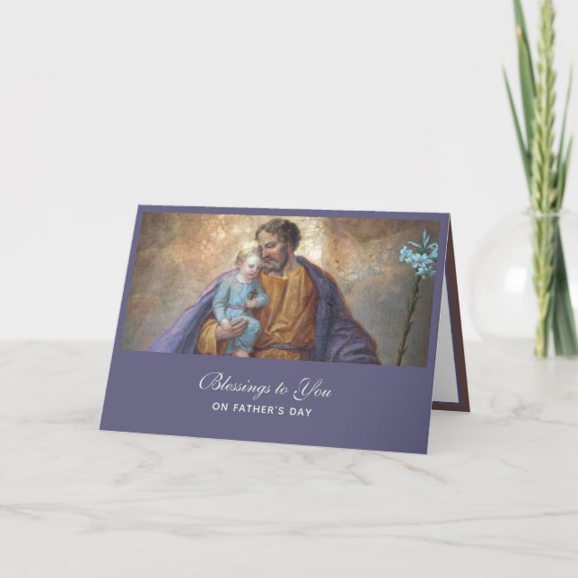 St. Joseph Fathers Day Jesus Religious Card (Front)