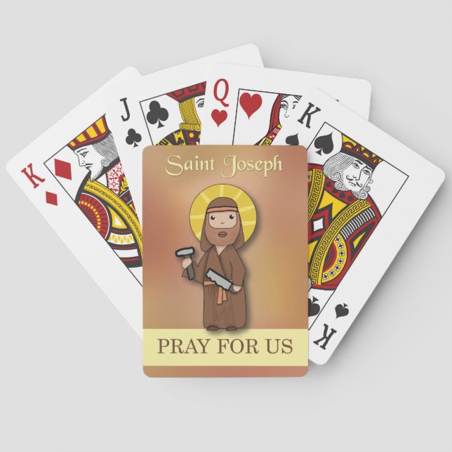 St. Joseph Feast Day Pray for Us Simple Catholic Playing Cards (Back)