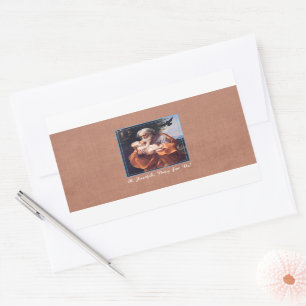 St. Joseph Feast Day with Infant Jesus Rectangular Sticker