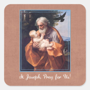 St. Joseph Feast Day with Infant Jesus Square Sticker
