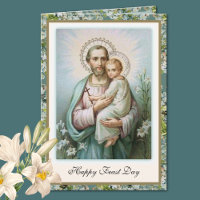 St. Joseph Feast Jesus Floral Religious Vintage