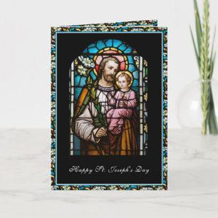 St. Joseph Feast Stained Glass Prayer Card
