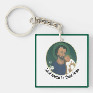 St. Joseph for these Times Flat Greeting Card Key Ring