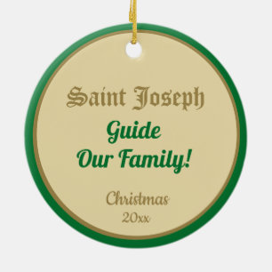 St. Joseph from a ‘Pilgrimage Card’ (Detail; B 01) Ceramic Tree Decoration