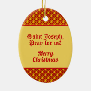 St. Joseph from a Trade Card (TC 01) Ceramic Tree Decoration