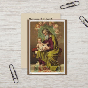 St. Joseph Jesus Angels Memorare Prayer Business Card