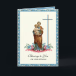 St. Joseph Jesus Birthday  Catholic Religious  Card<br><div class="desc">This lovely religious St. Joseph Father's Day card has a beautiful custom designed traditional image of St. Joseph and the Baby Jesus. 
  Inside is a prayer to St. Joseph with a black and white image. 
All text and fonts may be customised.</div>
