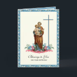 St. Joseph Jesus Birthday  Catholic Religious  Card<br><div class="desc">This lovely religious St. Joseph Father's Day card has a beautiful custom designed traditional image of St. Joseph and the Baby Jesus. 
  Inside is a prayer to St. Joseph with a black and white image. 
All text and fonts may be customised.</div>