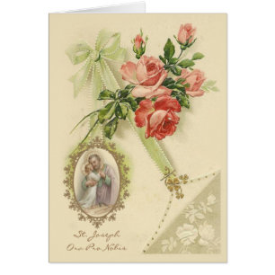 St. Joseph Jesus Catholic Vintage Floral
