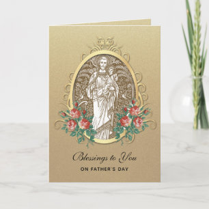 St. Joseph Jesus Fathers Day Catholic Religious Card