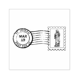 St. Joseph Jesus Feast Day Religious Catholic Rubber Stamp