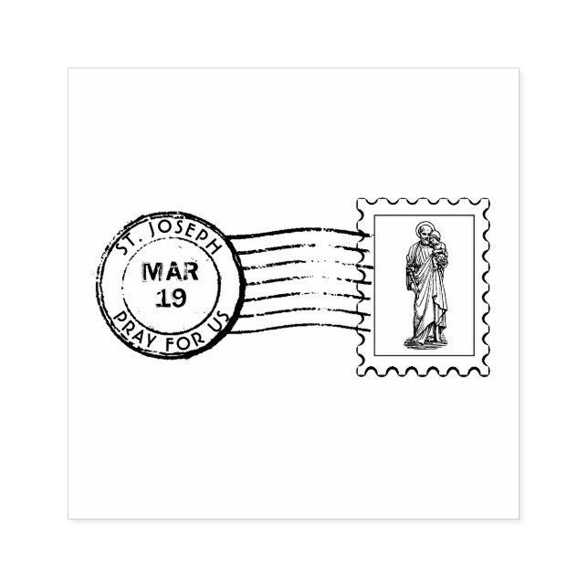 St. Joseph Jesus Feast Day Religious Catholic Rubber Stamp (Imprint)