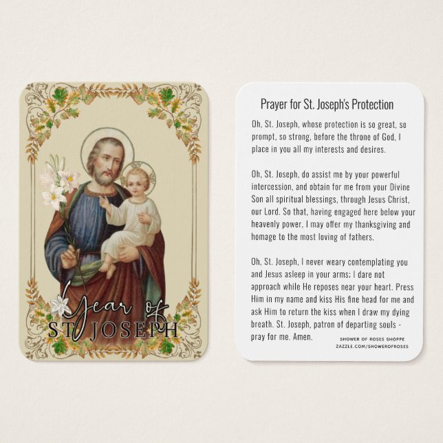 St. Joseph Jesus Protection Prayer Catholic (Front & Back)