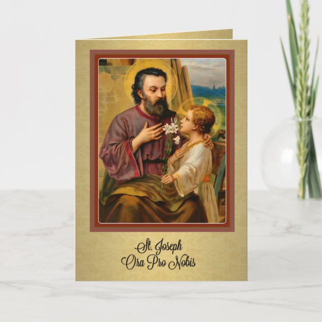 St. Joseph Jesus Religious Vintage Catholic Card (Front)