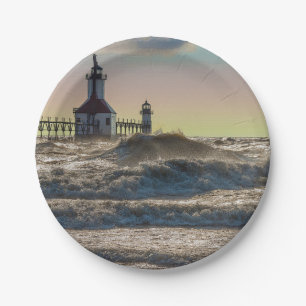 St Joseph Lighthouse Painterly Paper Plate