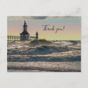 St Joseph Lighthouse Painterly Thank You Postcard