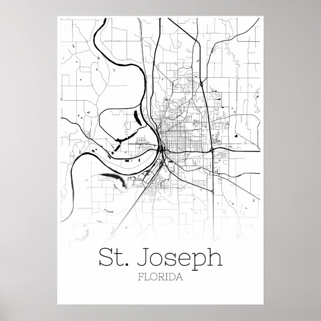 St. Joseph Map - Missouri - City Map Poster (Front)