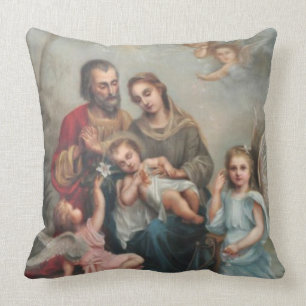 St. Joseph, Mary, Jesus, Angels Cushion
