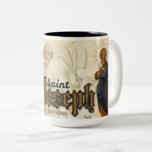 St. Joseph Memorare Prayer Catholic Religious Two-Tone Coffee Mug