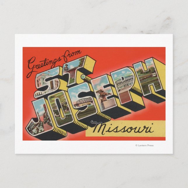 St. Joseph, Missouri - Large Letter Scenes Postcard (Front)