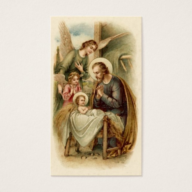 St. Joseph Nativity Prayer Card (Mt 1:20-21) (Front)