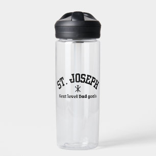 St. Joseph Next Level Dad Black Collegiate Font Water Bottle
