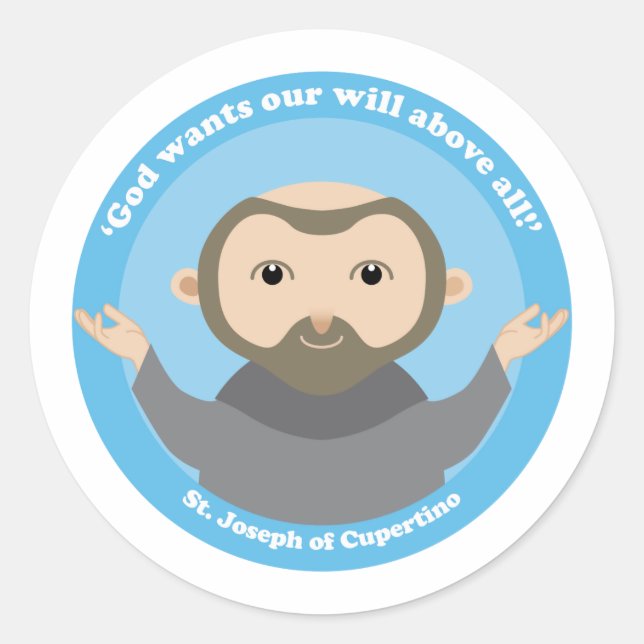 St. Joseph of Cupertino Classic Round Sticker (Front)