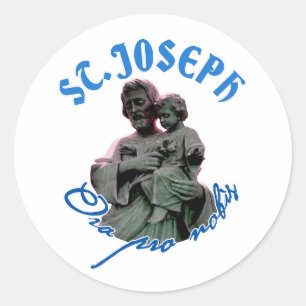 St Joseph: Ora pro nobis Classic Round Sticker