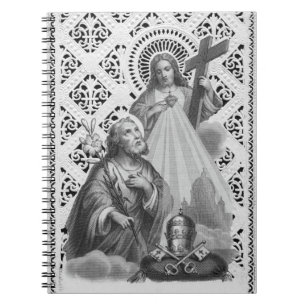 St. Joseph, Papal Symbols, and SHJ (Detail; LT 02) Notebook