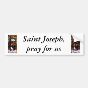 St. Joseph pray for us - stained glass window Bumper Sticker