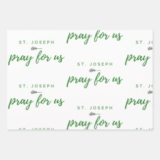 St. Joseph Pray for Us Wrapping Paper Sheet