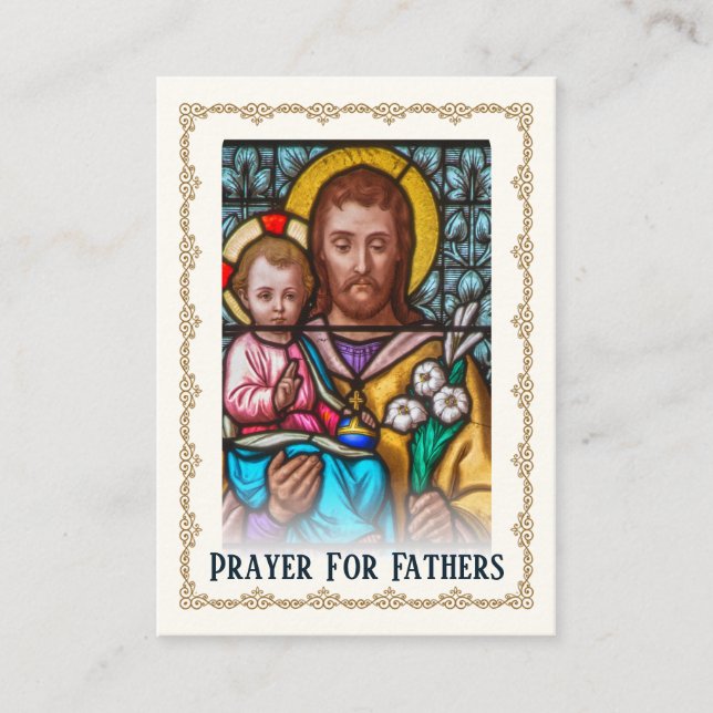St. Joseph Prayer For Fathers Catholic Prayer Card (Front)