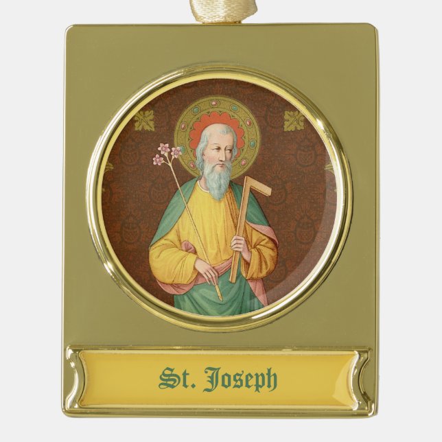 St. Joseph (SAU 35) Gold Plated Banner Ornament (Front)